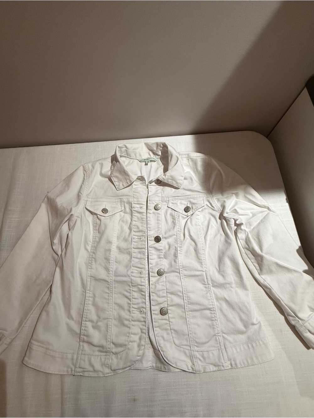 Cleo - White Denim-Style Jacket